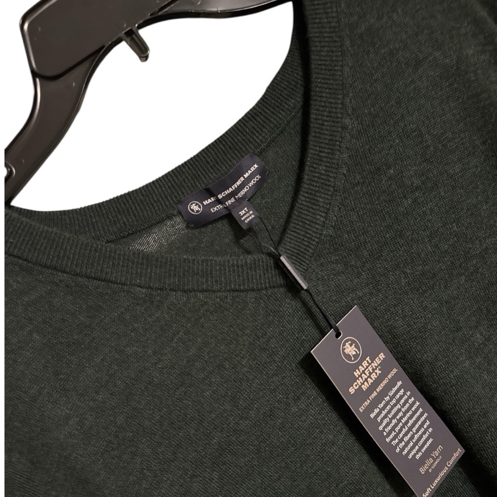 NWT Hart Schaffner Marx 3XLT Christmas PINE Green Merino Wool Sweater Vest GIFT!